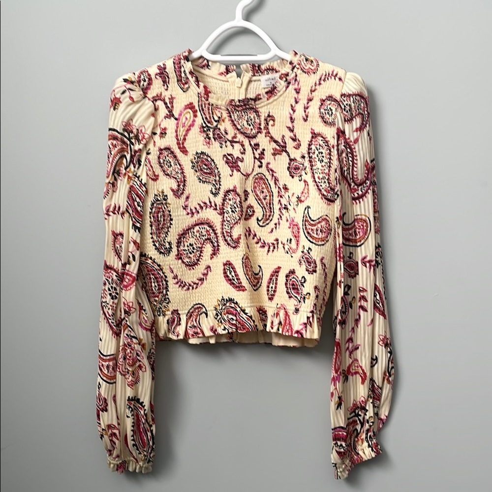 Wilfred NWOT Paisley Print Cream Women's Top